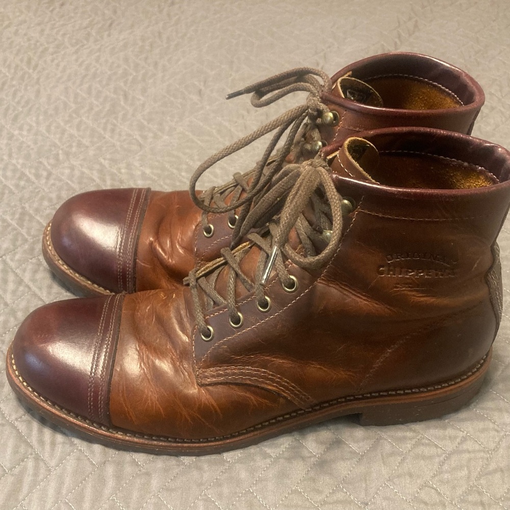 Men's Brown Leather Boots - Picture 3 of 5